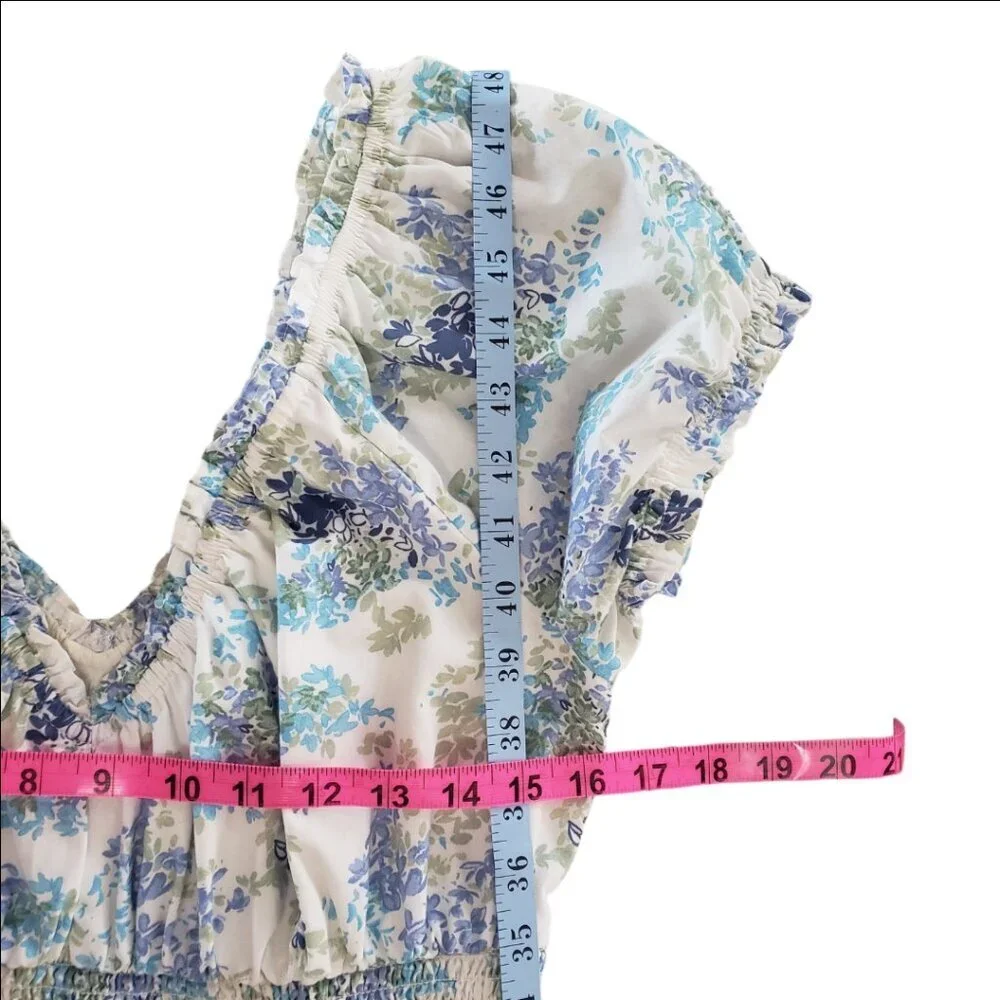 Abercrombie Floral Smocked Midi Dress L